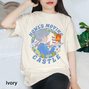 T-shirt Sophie et Calcifer Howls Moving Castle, chemise Ghibli, Hayao Miyazaki, cadeau Studio Ghibli, chemise Anime Howls Moving Castle