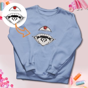 Ryomen Sukuna Eye Embroidered Sweatshirt Sukuna JJK Anime Manga Gift