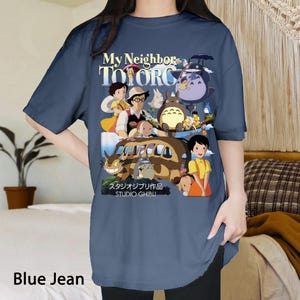 Koszulka Vintage Neighbor Totoro Studio Ghibli Retro Koszulka Hayao Miyazaki Studio Ghibli Prezent Koszulka z kreskówkową grafiką