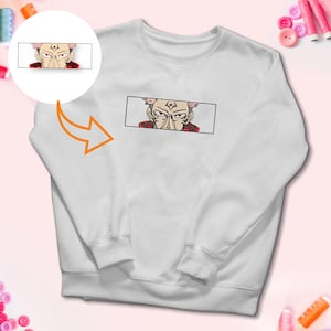 Ryomen Sukuna Eyes Anime Embroidered Sweatshirt Sukuna EMB JJK Anime Manga Gift Tee