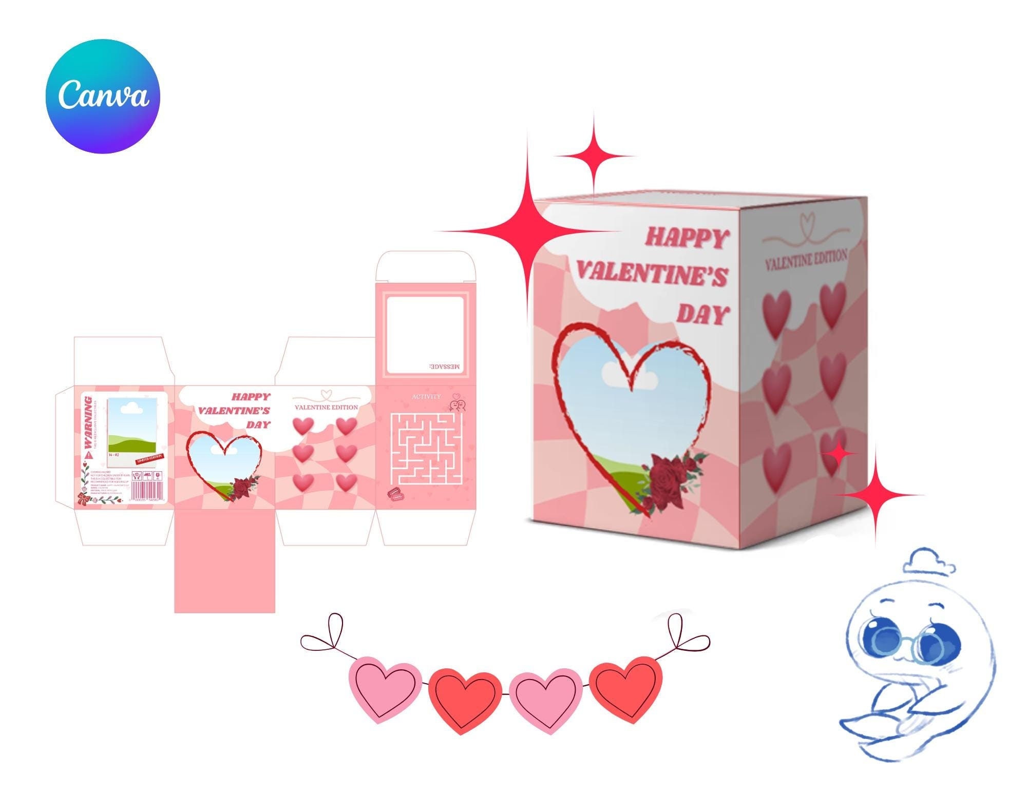 Customised Template Valentine's Day Pop Mart Blind Box Etsy