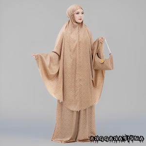 Ensemble de prière en soie série Ayesha - Mukena élégant pour femme, robe de prière musulmane, prière musulmane, tenue de prière, vêtements de prière musulmans