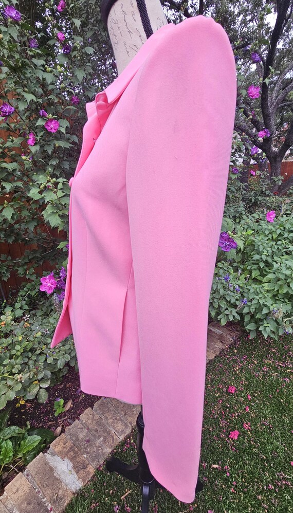 Casual Corner Pink Button Down Lined Jacket Size 4 - image 5
