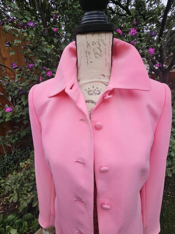 Casual Corner Pink Button Down Lined Jacket Size 4 - image 2