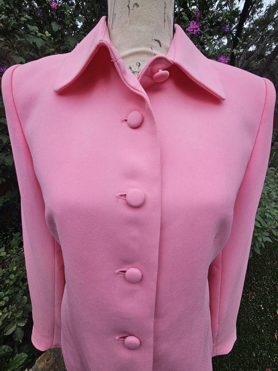 Casual Corner Pink Button Down Lined Jacket Size 4 - image 4