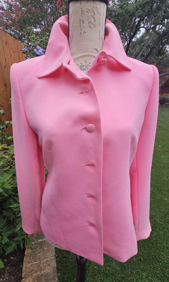 Casual Corner Pink Button Down Lined Jacket Size 4 - image 9