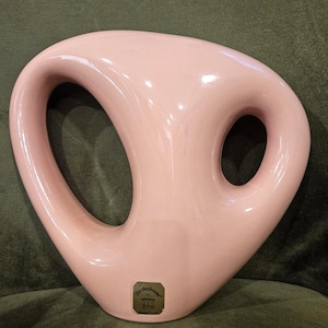 Jarrón vintage Haeger Gardenhouse color melocotón rosado