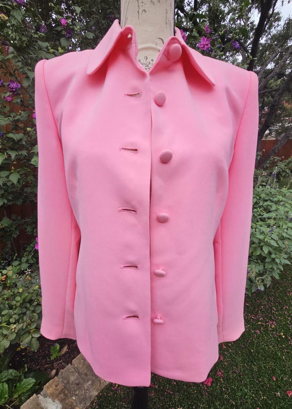 Casual Corner Pink Button Down Lined Jacket Size 4 - image 8
