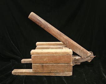 Vintage rustikale Massivholz Tortilla Presse