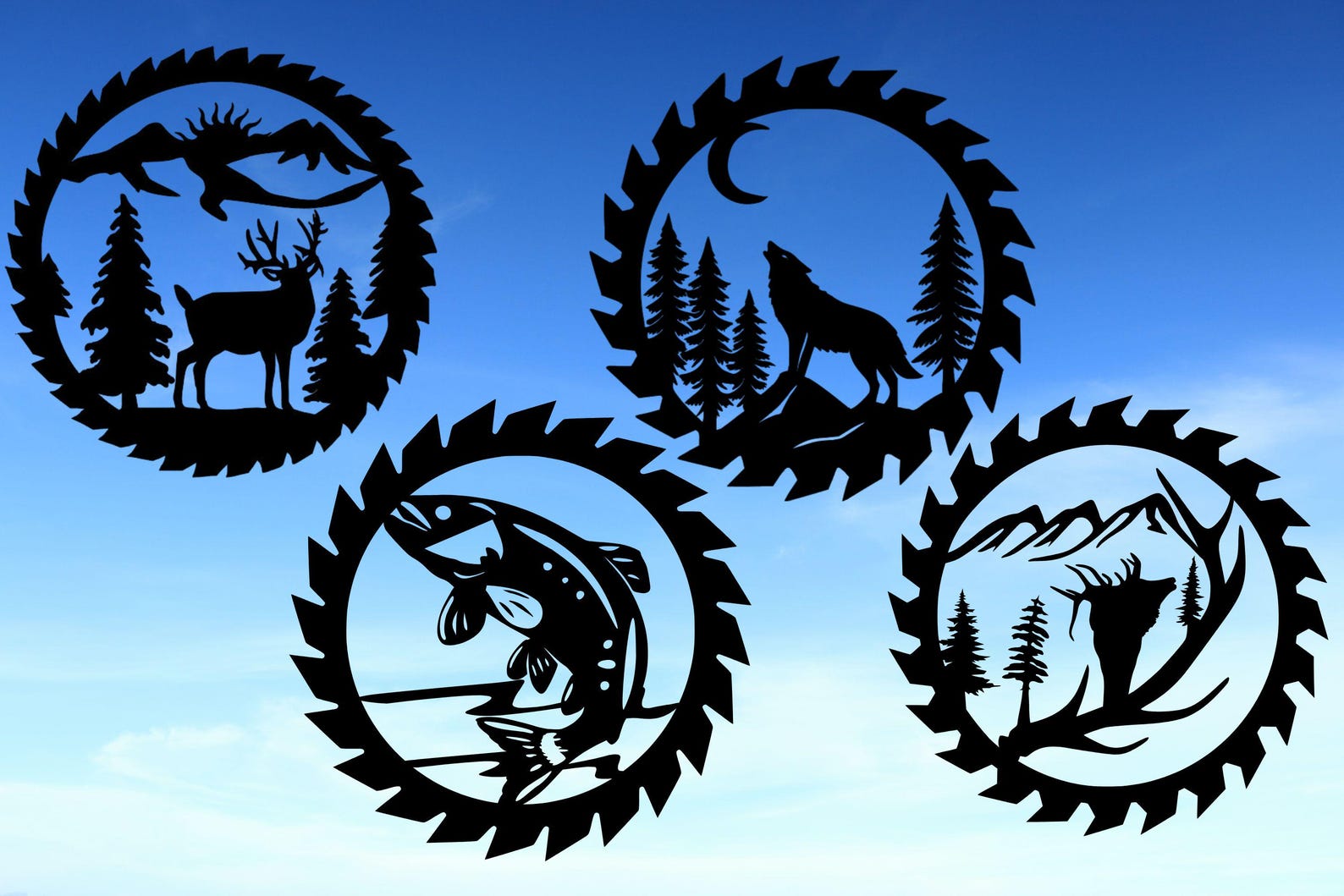 Wildlife Sawblade Sign: Rustic Cabin Decor, Metal Art - Etsy