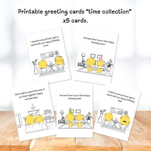 Pacchetto di tempo stampabile, biglietto di compleanno per papà e mamma, biglietto di anniversario, biglietti di compleanno, biglietto speciale, per lei e per lui, download digitale biglietti di auguri 5x7