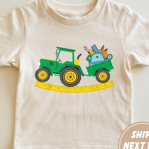Retour à l&#39;école chemise tracteur, chemise garçon tracteur, chemise premier jour d&#39;école, chemise école pour enfants, t-shirt tracteur, chemise pour garçons, cadeaux pour garçons
