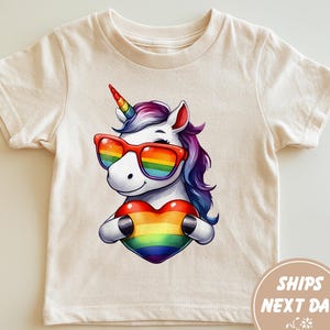 Niedliches Regenbogen Einhorn Jugend Shirt, Buntes Einhorn LGBT Jugend Shirts, Regenbogen Einhorn Shirt, LGBTQ Pride Jugend Shirt, LGBTQ Community Shirt