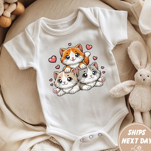 Cute Cat Baby Onesie, Kitten Toddler Shirt, Baby Kitty Youth Shirt, Girl Who Loves Cats,Cat Themed Gift, Cat Lovers Kids Shirt,Gift for Kids