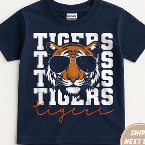 Cute Tiger with Glasses Kids Shirt, Youth Wild Animal Toddler T-Shirt, Jungle Safari Kids Tee, Animal Lovers Shirt for Boys Girls, Boys Gift