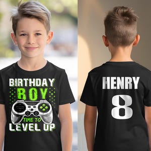 Custom Name Birthday BOY Shirt, Time To Level Up Birthday Shirt,Birthday Boy, Dad Of The Birthday Boy, Birthday Boy, Personalized Name Shirt