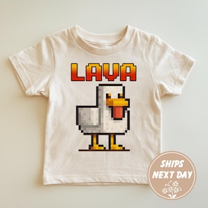 Pixel Lava Chicken Shirt, Funny Gamer Gift Tee, Block World Chicken Shirt, Retro Game Inspired Top, Video Game Lover Shirt, Gaming Meme Tee