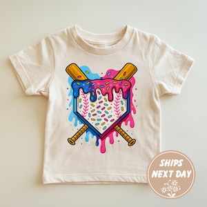 Baseball Drip Shirt for Kids, Boy Birthday Baseball Shirt, Baseball Drip Shirt, Ice Cream Drip Toddler Tee,Youth Sports Team Gift
