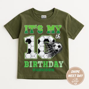 Custom Name It&#39;s My 10th Birthday Soccer Shirt, Personalized Birthday Boy Soccer Shirt, Birthday Shirt, Custom Soccer Birthday Shirt