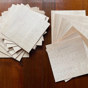 Linden Wood Veneer Sheet 4 pieces. Thin Linden Sheets, Perfect for Modeling, Crafting and Furniture Coating. 0,5x100x100mm