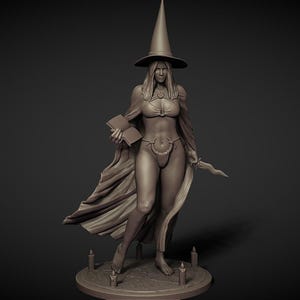 Dark Fantasy Witch STL File | 3D Printable Sorceress Miniature for Resin