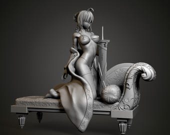 Fichier Stl d'impression 3D de fille guerrière d'anime