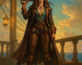 Pirate Girl Miniature STL – 32mm Female Pirate 3D Print File – Fantasy Resin Model for RPG & Tabletop Gaming