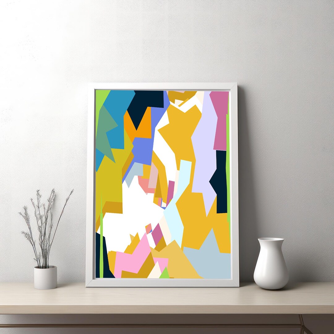 Colorful Abstract Geometric Art Poster, Modern Wall Decor, Colorful ...