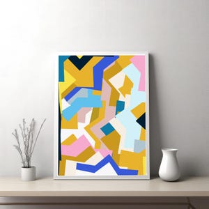 Abstract Geometric Colorful Poster, Modern Digital Art Print, Download Printable, Home Decor