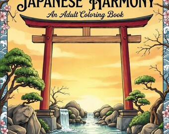 Spring Landscape Coloring Book | Cherry Blossom & Japanese Zen Garden | Detailed Adult Coloring Pages