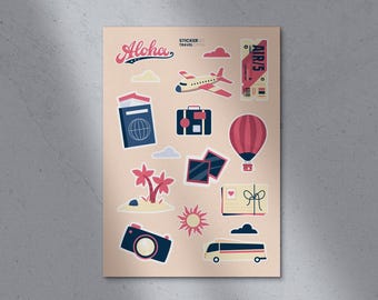 Printable travel sticker set – travel edition