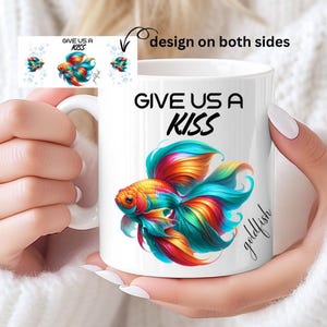 Colorful Betta Goldfish Coffee Mug: Vibrant Aquarium Lover Gift