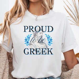 Proud  Greek T-Shirt  | Unisex Tee | Hellenic Pride Roots | Ancient Greece  | Greek Statue  |Gift for Him Her | Mediterranean  Shirt