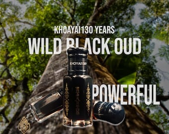 Oud Khoayai negro salvaje, árbol de 130 años, potente aroma a madera silvestre.