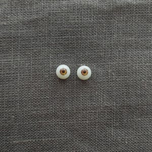 Brown Doll Eyes | 6-7 mm Spherical Shape for Art Doll Making & Baking