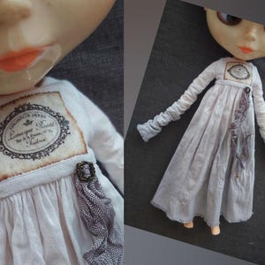 Robe en coton ombré teinte à la main pour poupée Blythe | Manches extra longues | Mode unique fait main | Cadeau parfait pour les collectionneurs de poupées
