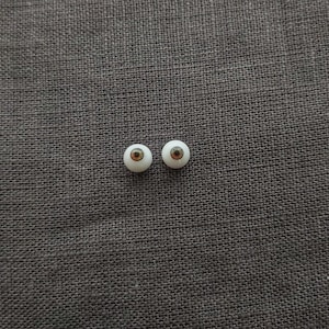 Doll Eyes 6-7 mm Dark Green-Gray-Brown color Spherical Shape for Art Doll Making & Baking
