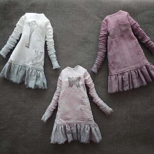 Robe de poupée Blythe vintage Nature, tissu teint à la main