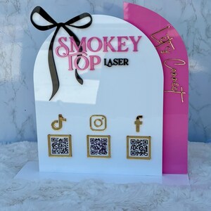 Scan to Pay Business QR Code Sign, Shopping Bag QR Code Sign, Payment Sign, Custom Acrylic QR Code Sign, Payment Stand, Business Sign, Logo