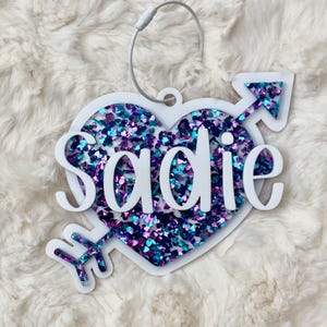 Valentine&#39;s Day Name Tags / Acrylic Valentine Heart Name Tags / Valentine Basket Bag Tag Gift / Personalized Valentine Gifts, Custom Heart