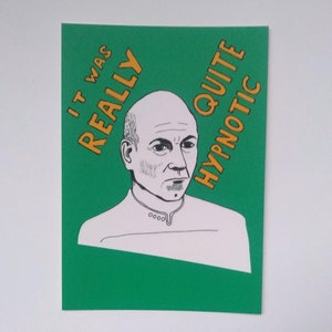 Picard postcard | Captain Picard card | Star Trek TNG | Quote postcard | Fan Art | Jean-Luc Picard artwork | Hand drawn | Sci-Fi card