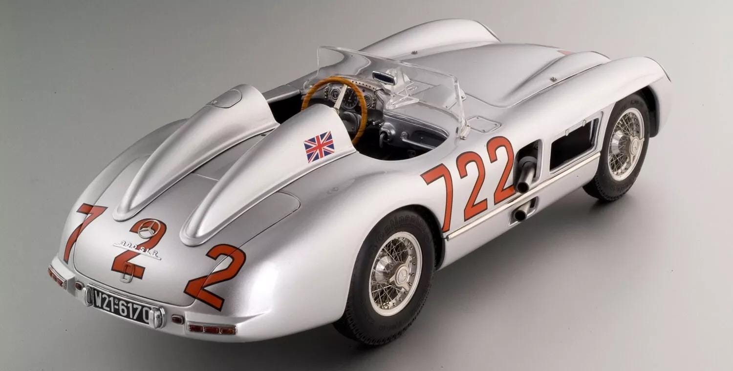 1955 CMC 1/18 Mercedes Benz 300 SLR Mille Miglia Sieger, W196S 