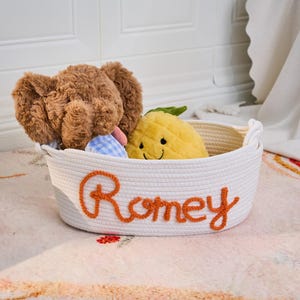 Personalisierter handgemachter Babykorb, Babypartygeschenk, benutzerdefinierte Spielzeugkorb, Baby-Geschenkkorb, Osternkorb, Spielzeugorganisator, Baumwolle Baby B Neugeborenen Geschenk