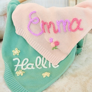 Custom Baby Name Blanket,Baby shower Gift, Newborn gift,Embroidered Name Blanket,Personalized Baby Blanket,Christmas Gifts