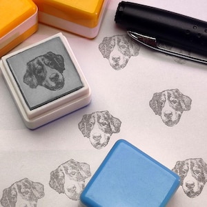 Custom Pet Stamp - Personalized Cat Dog Face Rubber Stamp with Name | Pet Portrait Stamp | Cute Animal Stamp Gift for Pet Lovers