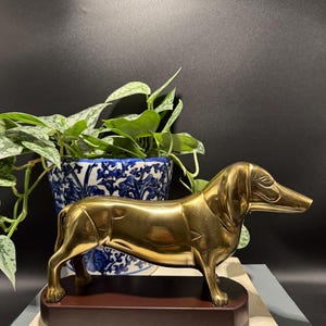 Vintage Brass Dachshund Wiener Dog Figurine