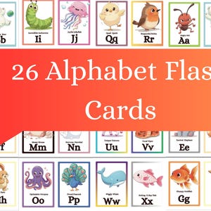 Printable Alphabet Flash Cards | Pre-K ABC Learning | Montessori Style Digital Download | English Letters for Toddlers & Preschool