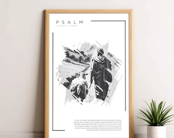 Psalm 23 Print, Christian Wall Art, Bible Quote Artwork, Digital Download 11x17