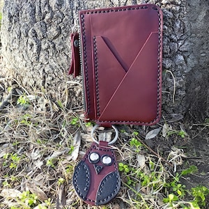 Portafoglio unisex in pelle fatto a mano, portamonete personalizzato, astuccio con cerniera fatto a mano, portafoglio in pelle con cerniera, portafoglio porta carte, portafoglio porta monete in pelle