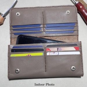 Genuine Leather Wallet, Custom Leather Wallet for Her, Large leather wallet, Handmade Long Purse, Leather Bifold Wallet with Phone Slots